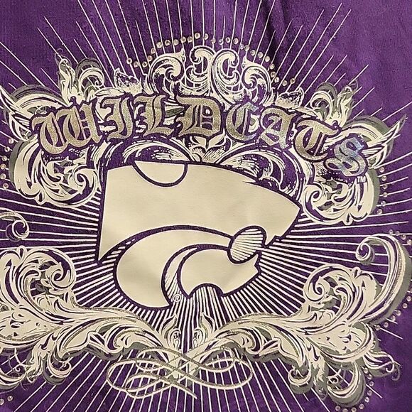 NEW L KSTATE KANSAS PURPLE WILDCATS EMBELLISHED TSHIRT TOP LARGE NWT - Picture 5 of 5